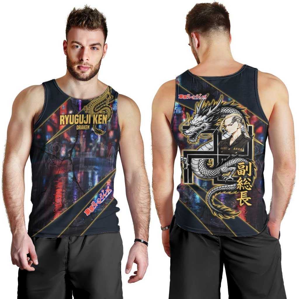Ryuguji Ken Draken Men Tank Top Neon Dragon Yakuza Art Style