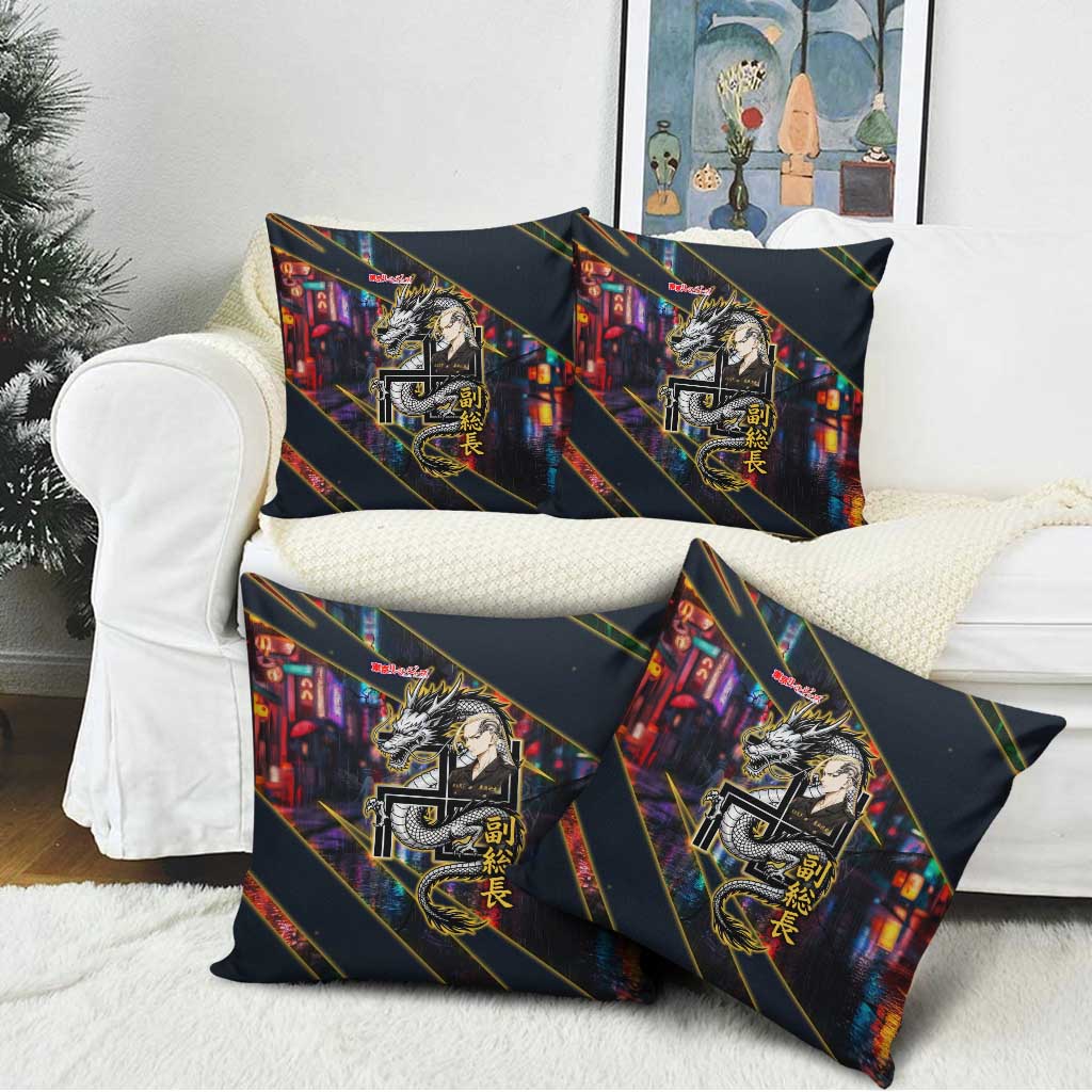 Ryuguji Ken Draken Pillow Cover Neon Dragon Yakuza Art Style