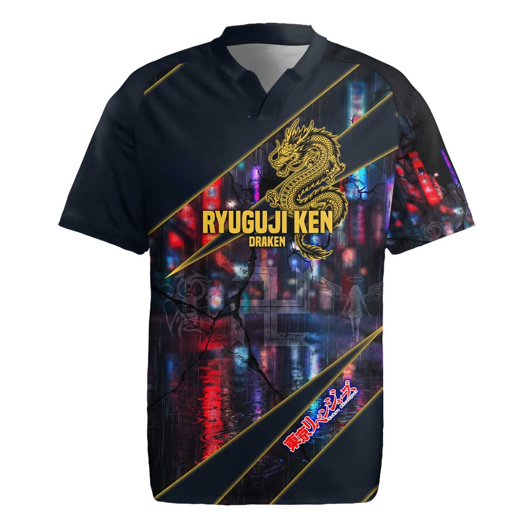 Ryuguji Ken Draken Rugby Jersey Neon Dragon Yakuza Art Style