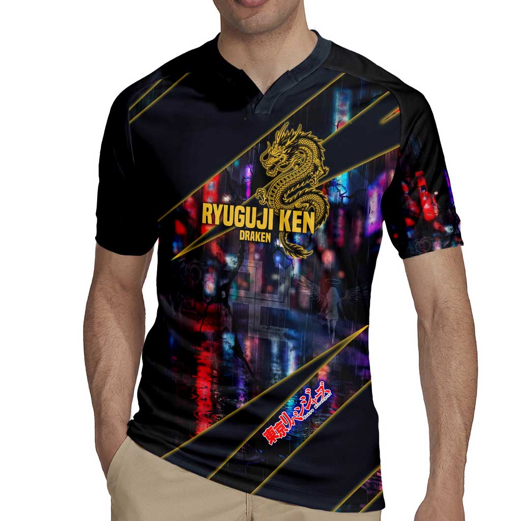 Ryuguji Ken Draken Rugby Jersey Neon Dragon Yakuza Art Style