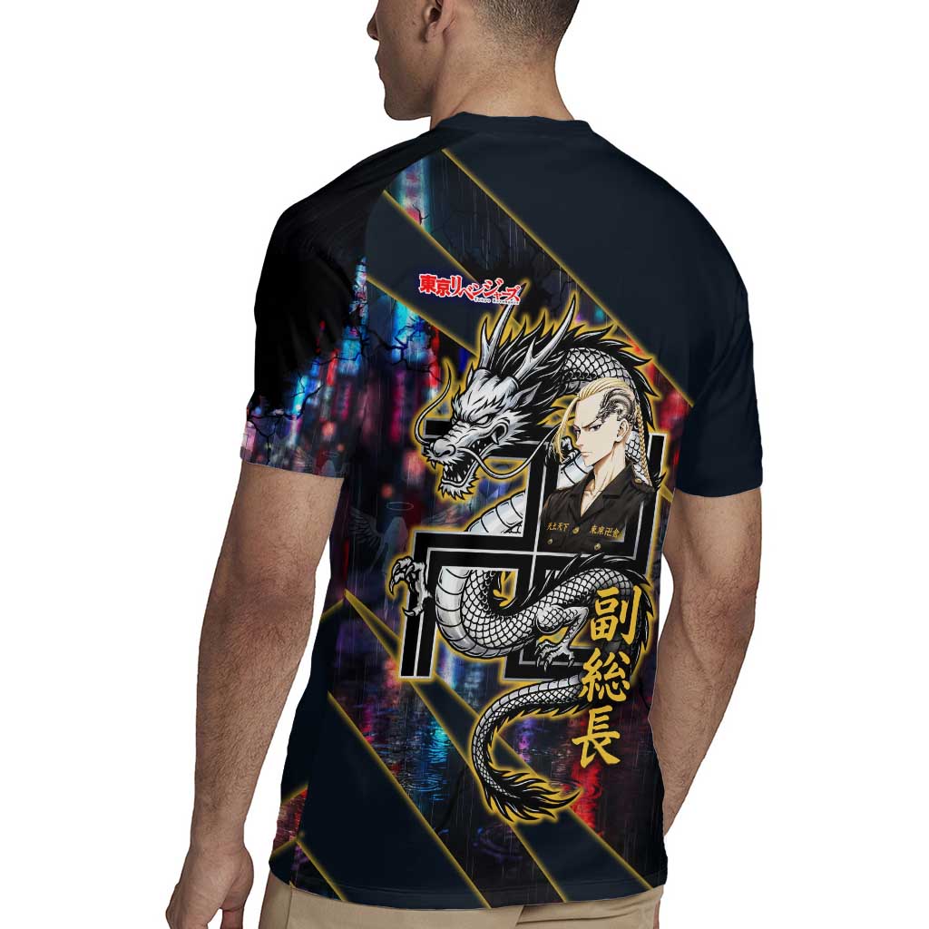 Ryuguji Ken Draken Rugby Jersey Neon Dragon Yakuza Art Style