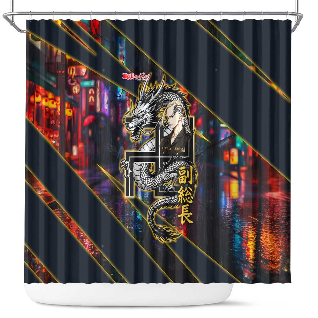 Ryuguji Ken Draken Shower Curtain Neon Dragon Yakuza Art Style