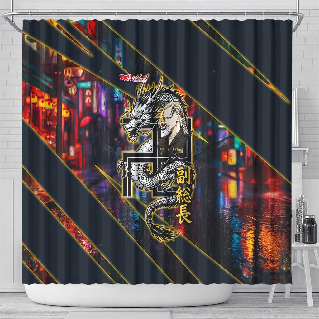 Ryuguji Ken Draken Shower Curtain Neon Dragon Yakuza Art Style