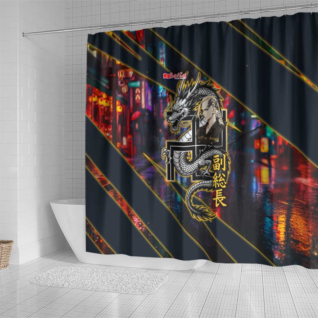 Ryuguji Ken Draken Shower Curtain Neon Dragon Yakuza Art Style