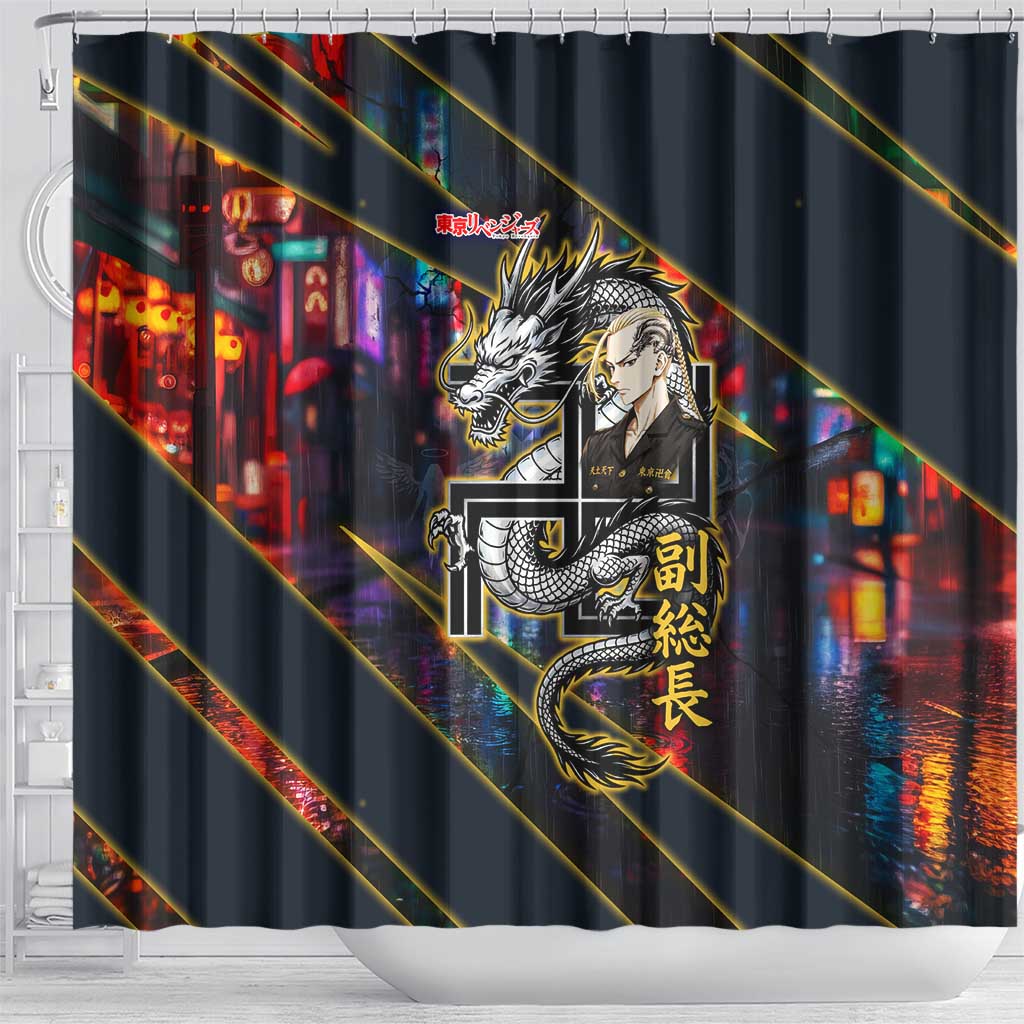 Ryuguji Ken Draken Shower Curtain Neon Dragon Yakuza Art Style