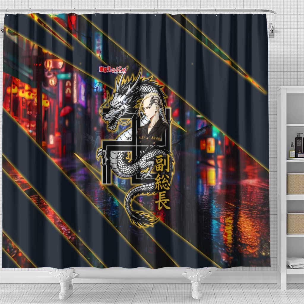 Ryuguji Ken Draken Shower Curtain Neon Dragon Yakuza Art Style