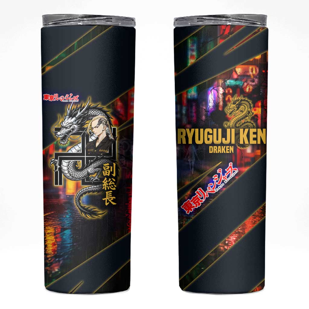 Ryuguji Ken Draken Skinny Tumbler Neon Dragon Yakuza Art Style