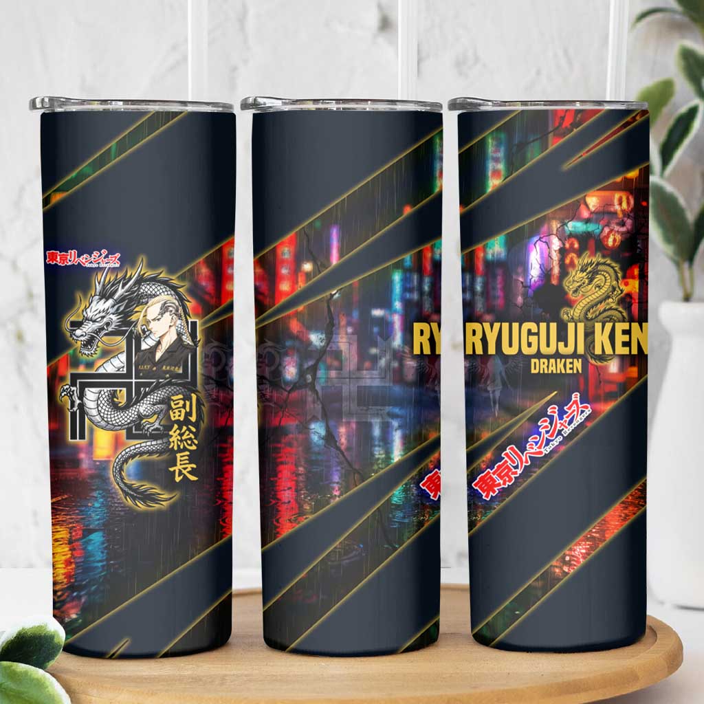 Ryuguji Ken Draken Skinny Tumbler Neon Dragon Yakuza Art Style