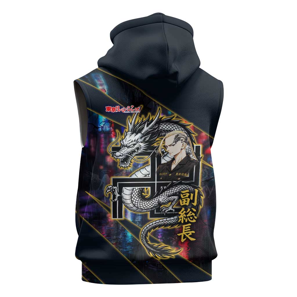 Ryuguji Ken Draken Sleeveless Hoodie Neon Dragon Yakuza Art Style