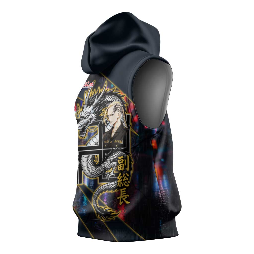 Ryuguji Ken Draken Sleeveless Hoodie Neon Dragon Yakuza Art Style