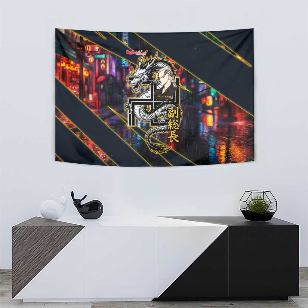 Ryuguji Ken Draken Tapestry Neon Dragon Yakuza Art Style