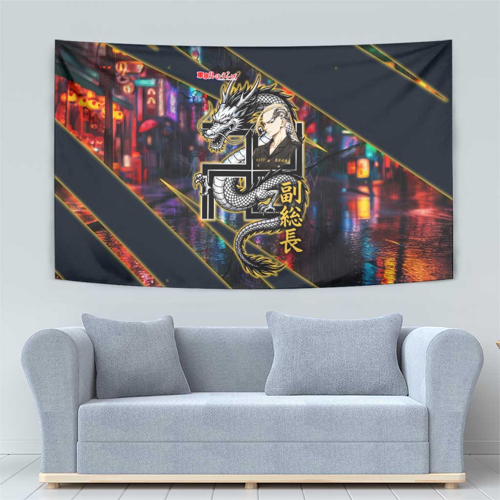 Ryuguji Ken Draken Tapestry Neon Dragon Yakuza Art Style