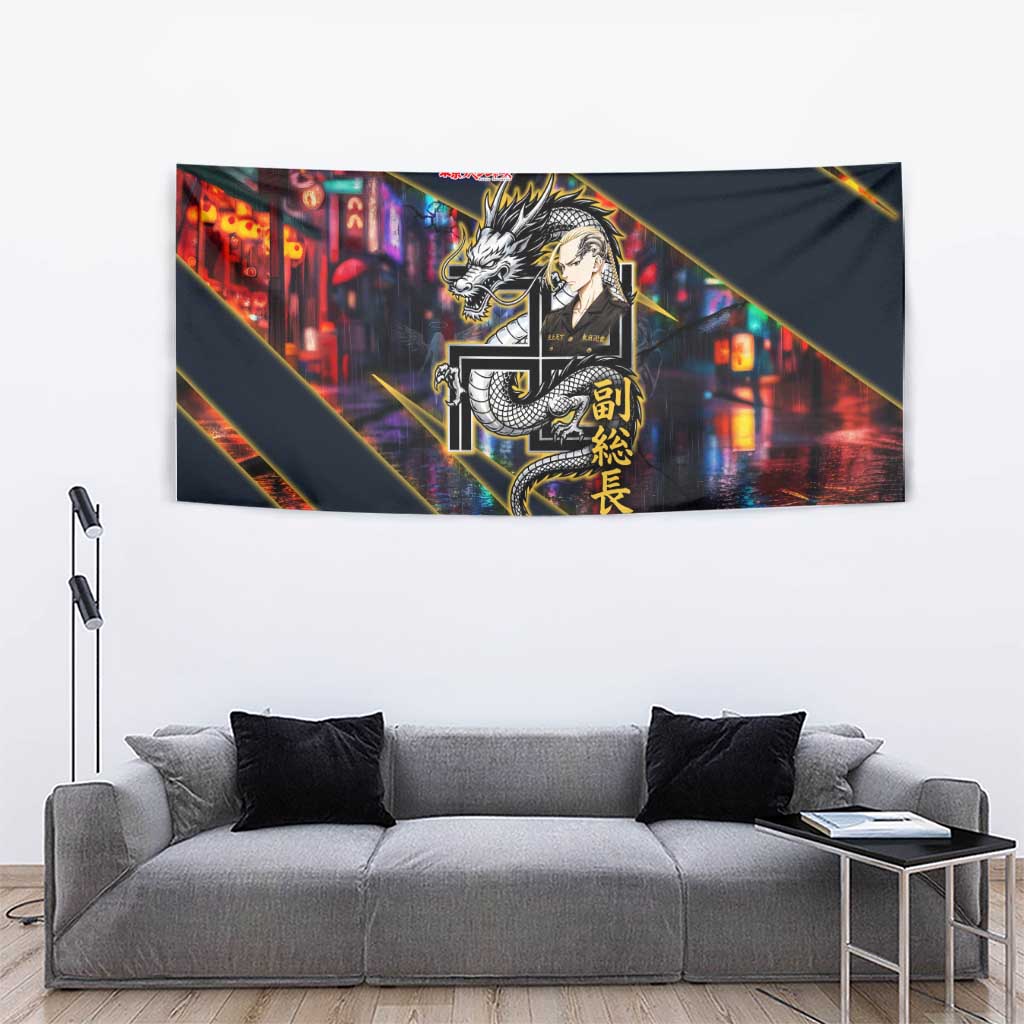 Ryuguji Ken Draken Tapestry Neon Dragon Yakuza Art Style