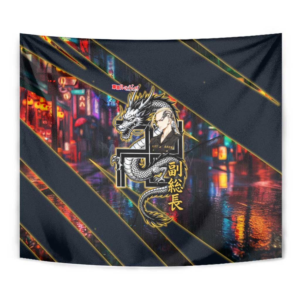 Ryuguji Ken Draken Tapestry Neon Dragon Yakuza Art Style