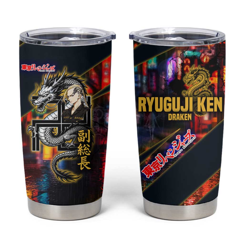 Ryuguji Ken Draken Tumbler Cup Neon Dragon Yakuza Art Style