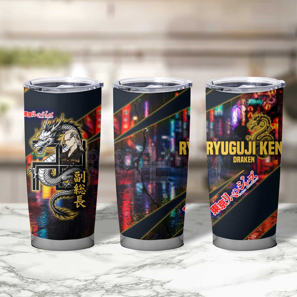 Ryuguji Ken Draken Tumbler Cup Neon Dragon Yakuza Art Style