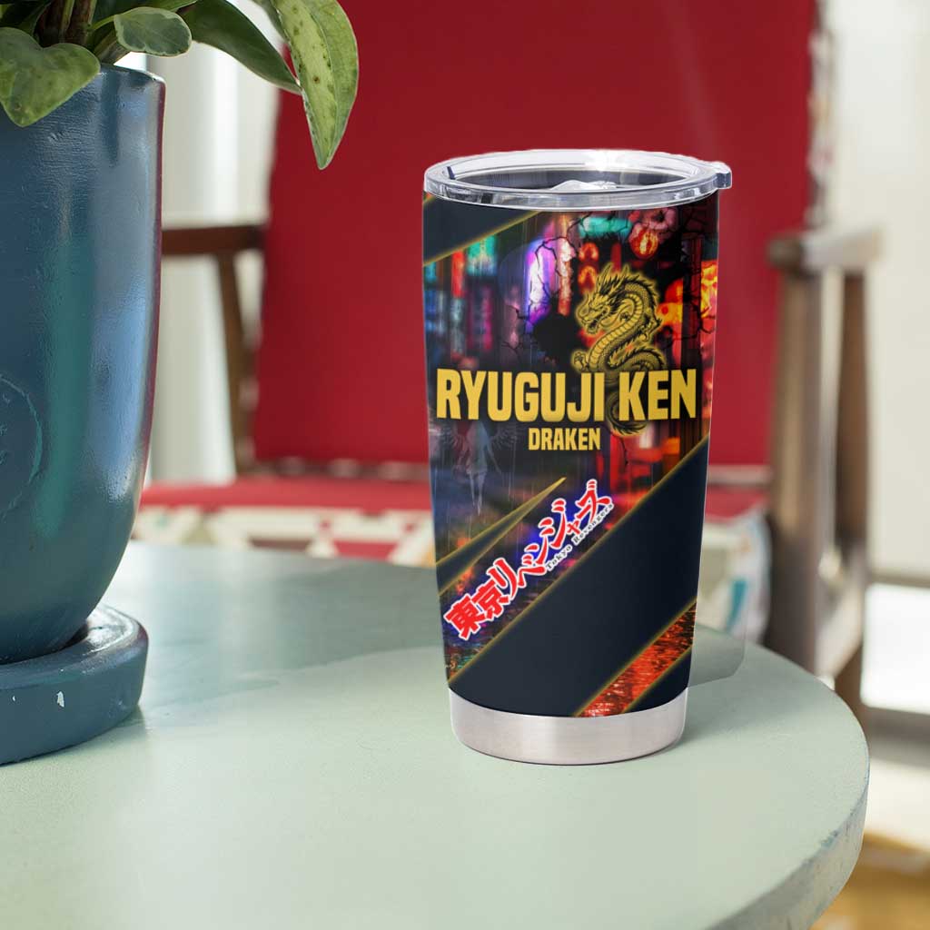 Ryuguji Ken Draken Tumbler Cup Neon Dragon Yakuza Art Style
