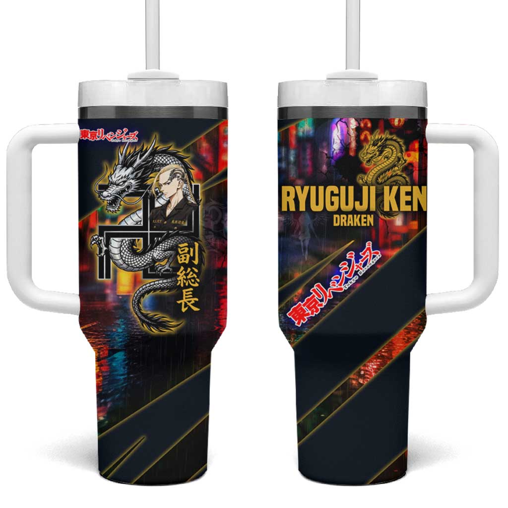 Ryuguji Ken Draken Tumbler With Handle Neon Dragon Yakuza Art Style