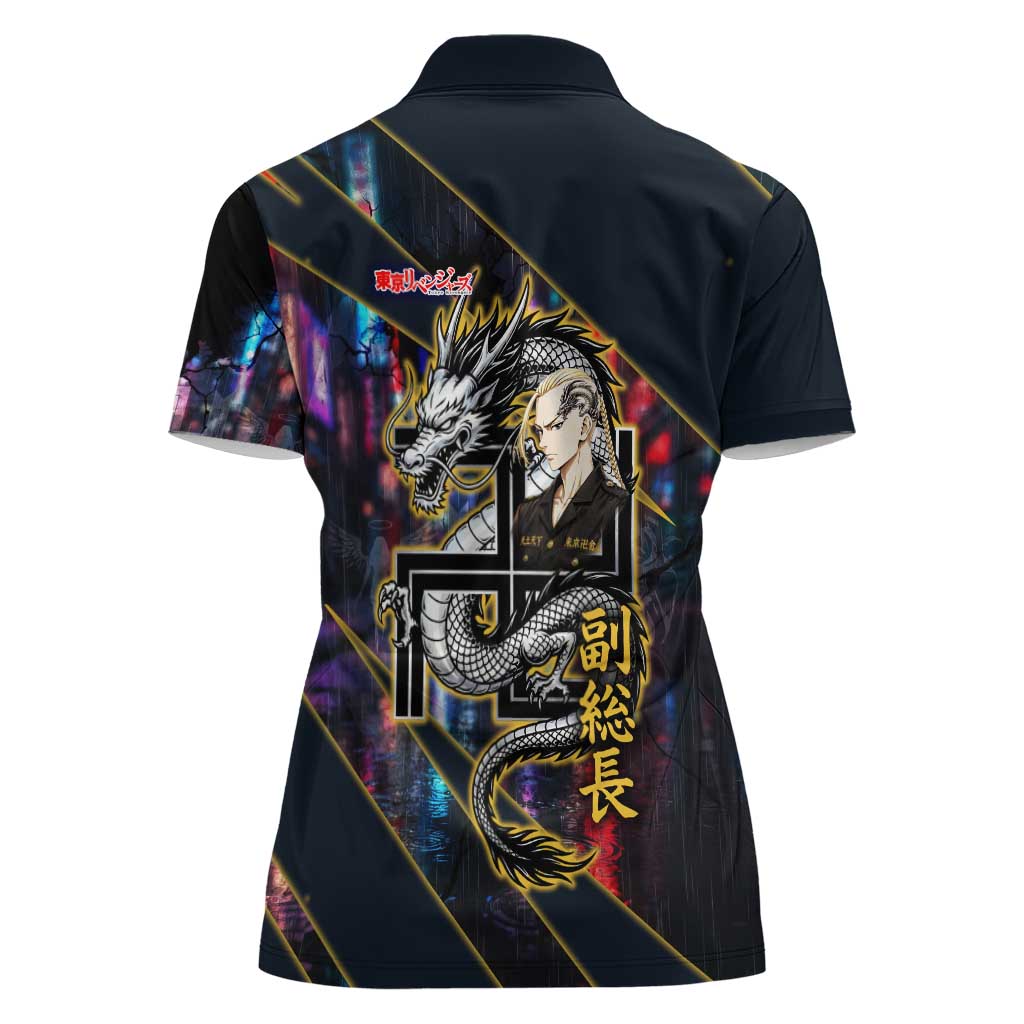 Ryuguji Ken Draken Women Polo Shirt Neon Dragon Yakuza Art Style