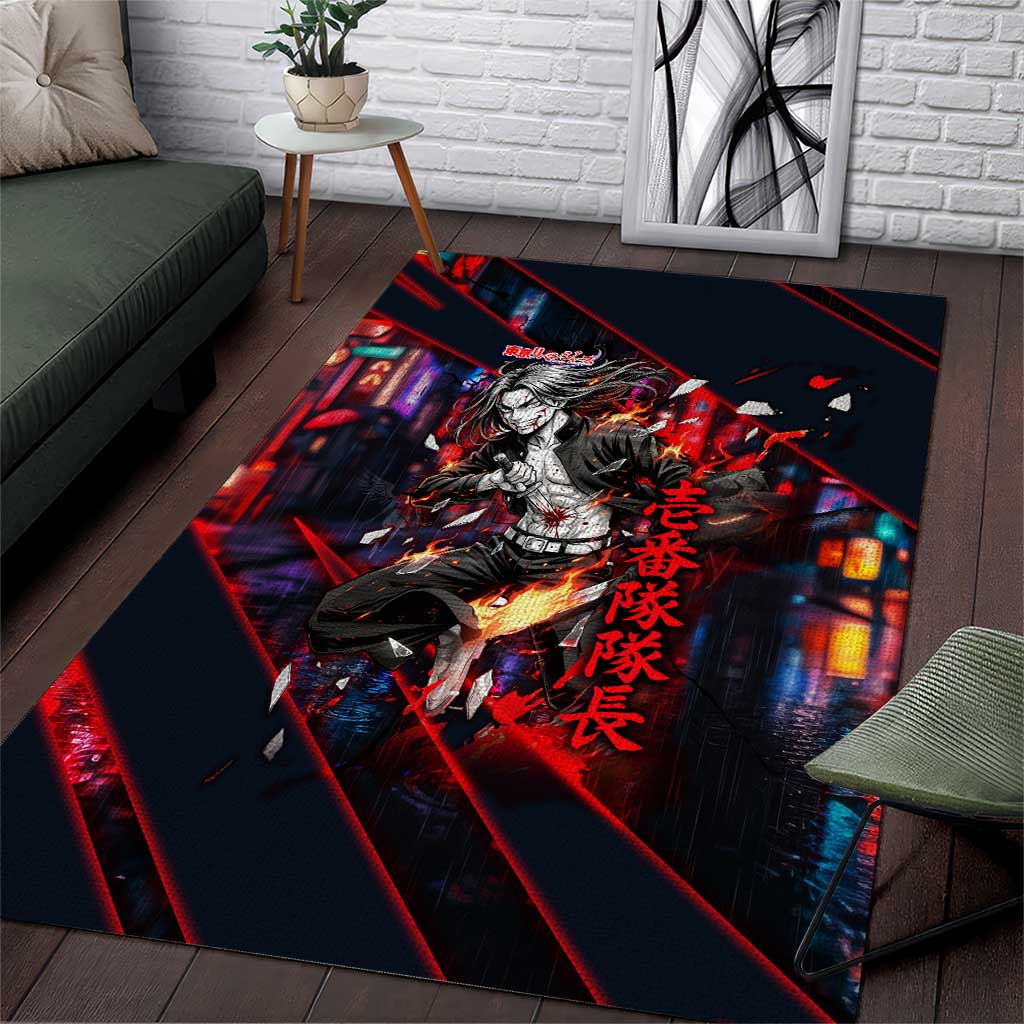 Baji Keisuke Chifuyu Matsuno Area Rug Dark Neon Street Fight Art Style