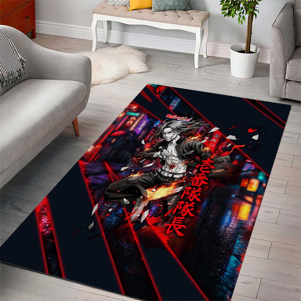 Baji Keisuke Chifuyu Matsuno Area Rug Dark Neon Street Fight Art Style