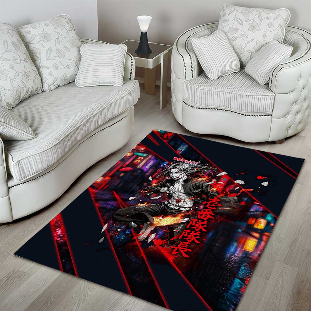 Baji Keisuke Chifuyu Matsuno Area Rug Dark Neon Street Fight Art Style