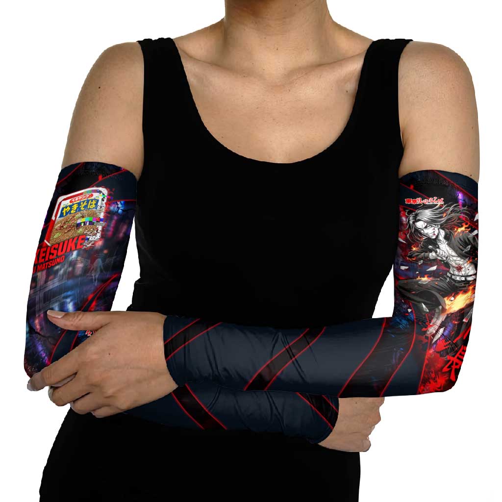 Baji Keisuke Chifuyu Matsuno Arm Sleeves Dark Neon Street Fight Art Style
