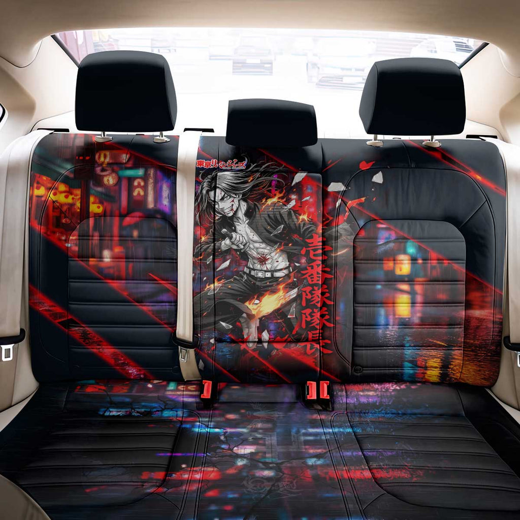 Baji Keisuke Chifuyu Matsuno Back Car Seat Cover Dark Neon Street Fight Art Style