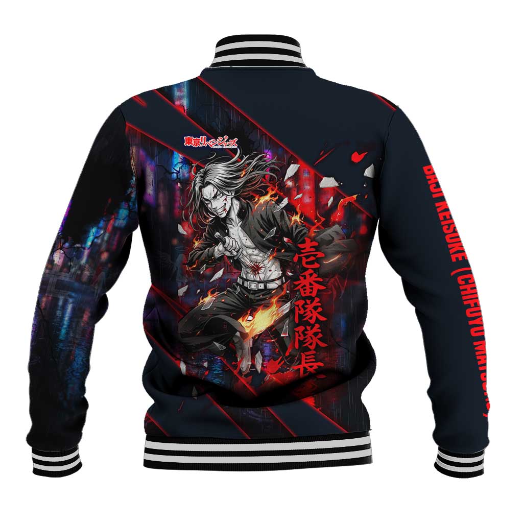 Baji Keisuke Chifuyu Matsuno Baseball Jacket Dark Neon Street Fight Art Style
