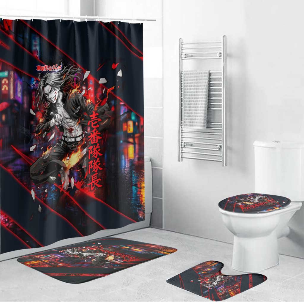 Baji Keisuke Chifuyu Matsuno Bathroom Set Dark Neon Street Fight Art Style