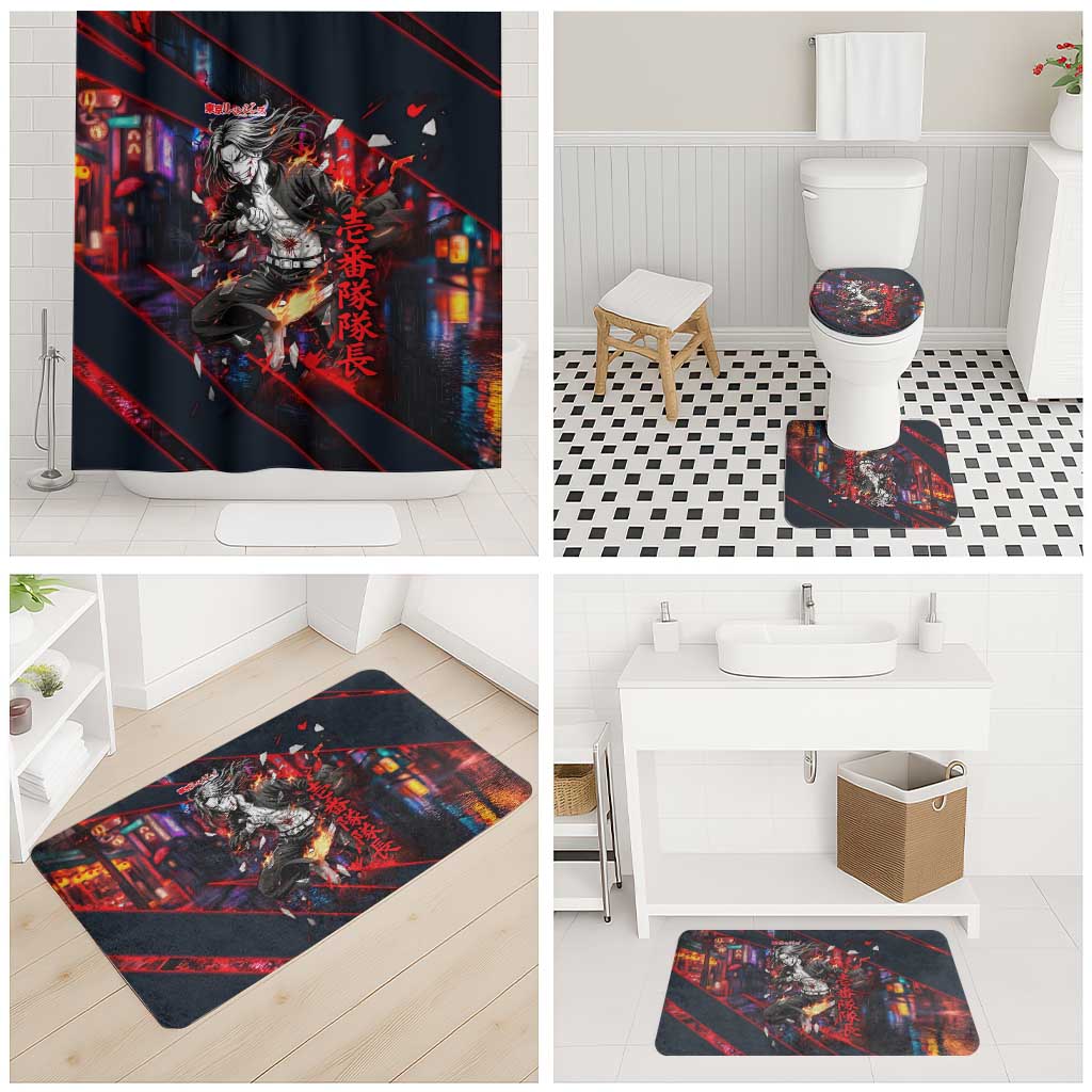 Baji Keisuke Chifuyu Matsuno Bathroom Set Dark Neon Street Fight Art Style