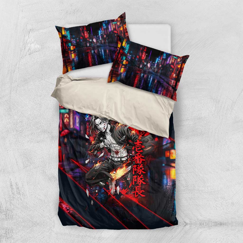 Baji Keisuke Chifuyu Matsuno Bedding Set Dark Neon Street Fight Art Style