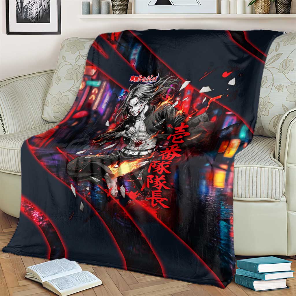 Baji Keisuke Chifuyu Matsuno Blanket Dark Neon Street Fight Art Style