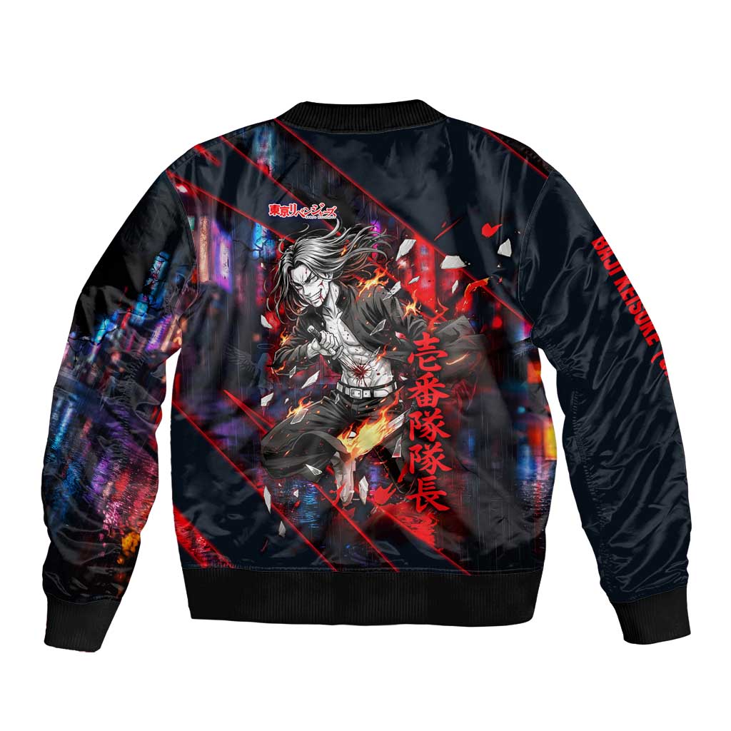 Baji Keisuke Chifuyu Matsuno Bomber Jacket Dark Neon Street Fight Art Style