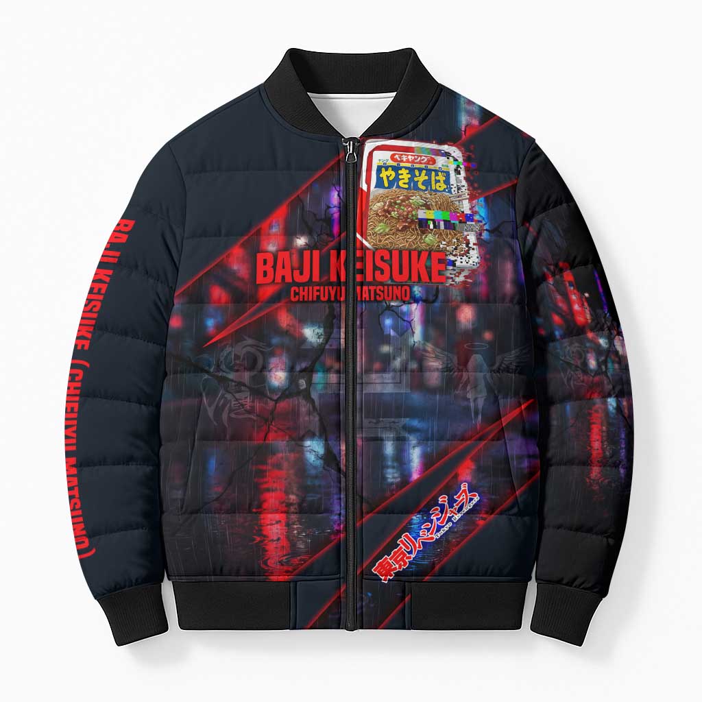 Baji Keisuke Chifuyu Matsuno Bomber Puffer Jacket Dark Neon Street Fight Art Style