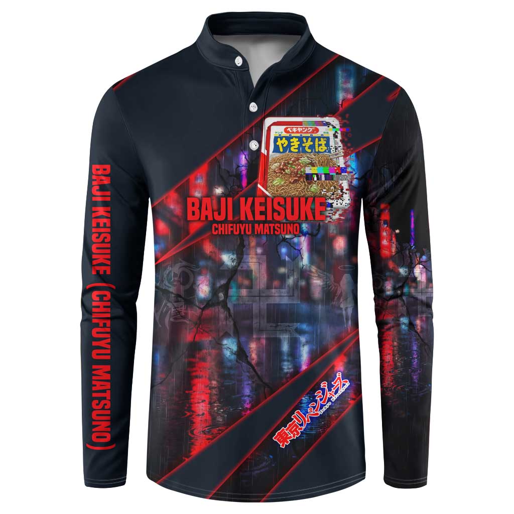 Baji Keisuke Chifuyu Matsuno Button Sweatshirt Dark Neon Street Fight Art Style