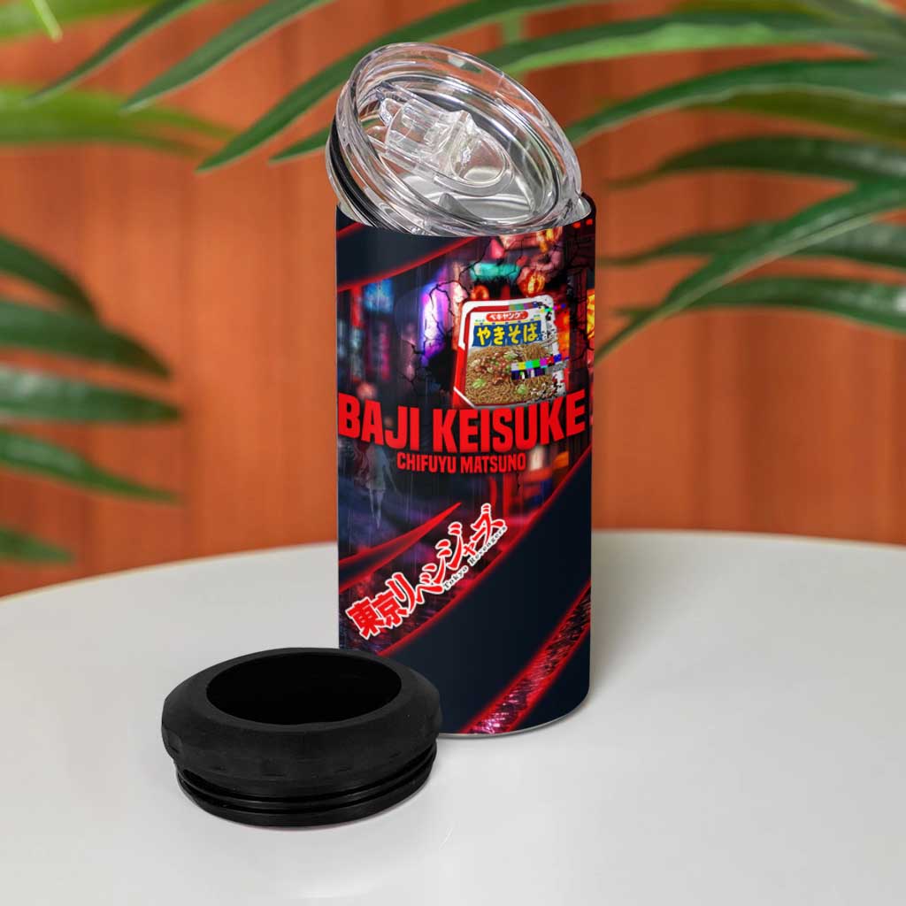 Baji Keisuke Chifuyu Matsuno 4 in 1 Can Cooler Tumbler Dark Neon Street Fight Art Style