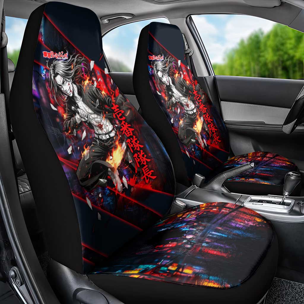 Baji Keisuke Chifuyu Matsuno Car Seat Cover Dark Neon Street Fight Art Style