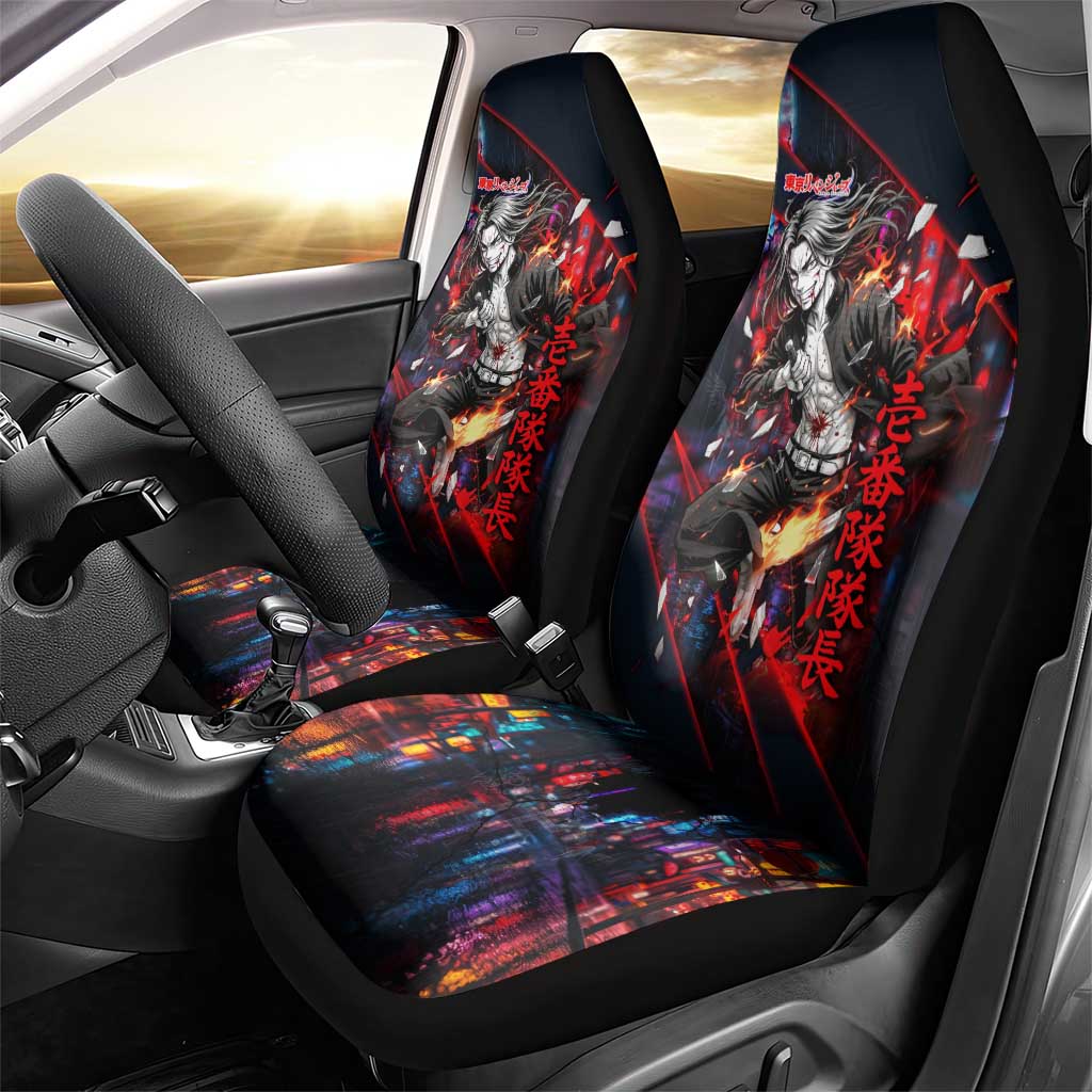 Baji Keisuke Chifuyu Matsuno Car Seat Cover Dark Neon Street Fight Art Style