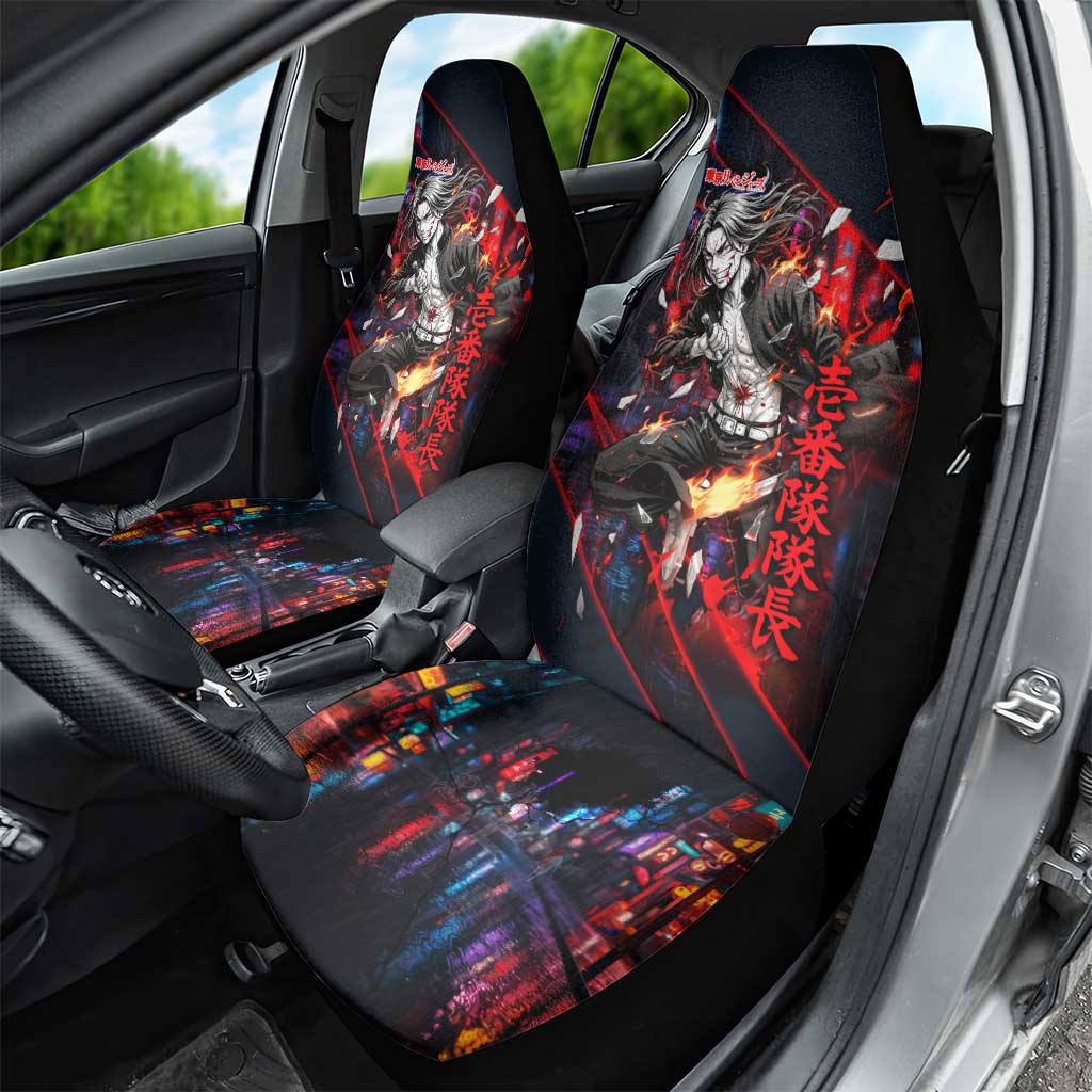Baji Keisuke Chifuyu Matsuno Car Seat Cover Dark Neon Street Fight Art Style