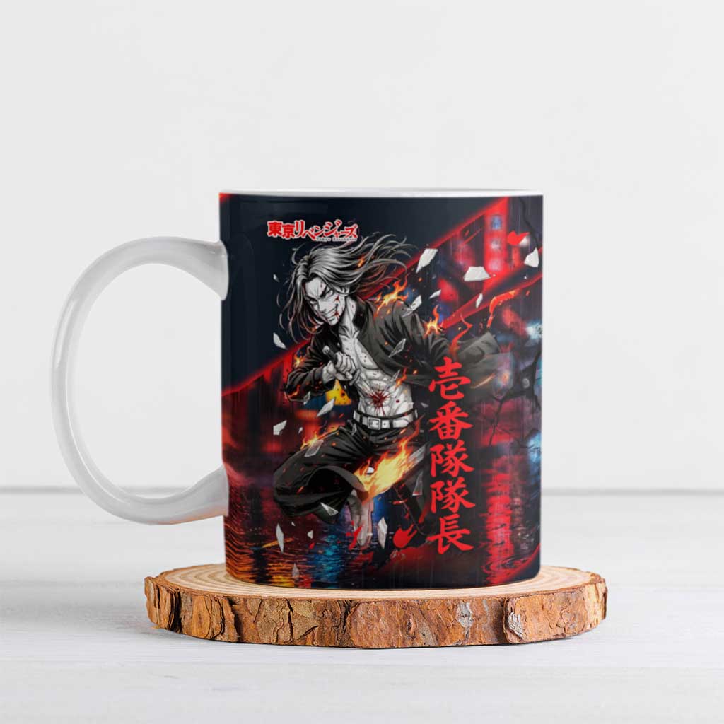 Baji Keisuke Chifuyu Matsuno Ceramic Mug Dark Neon Street Fight Art Style