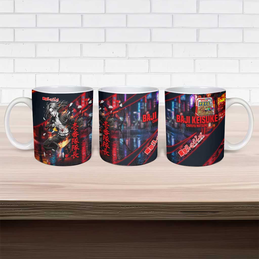 Baji Keisuke Chifuyu Matsuno Ceramic Mug Dark Neon Street Fight Art Style