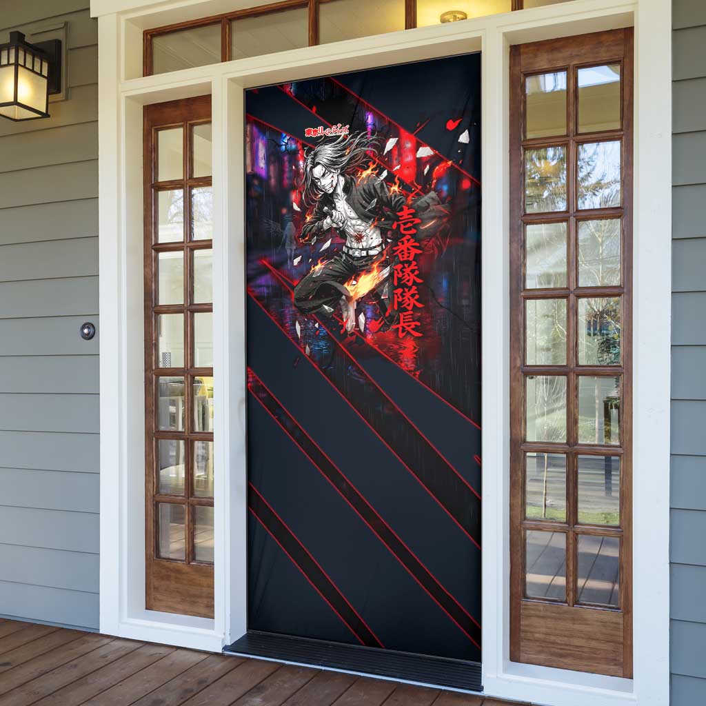 Baji Keisuke Chifuyu Matsuno Door Cover Dark Neon Street Fight Art Style