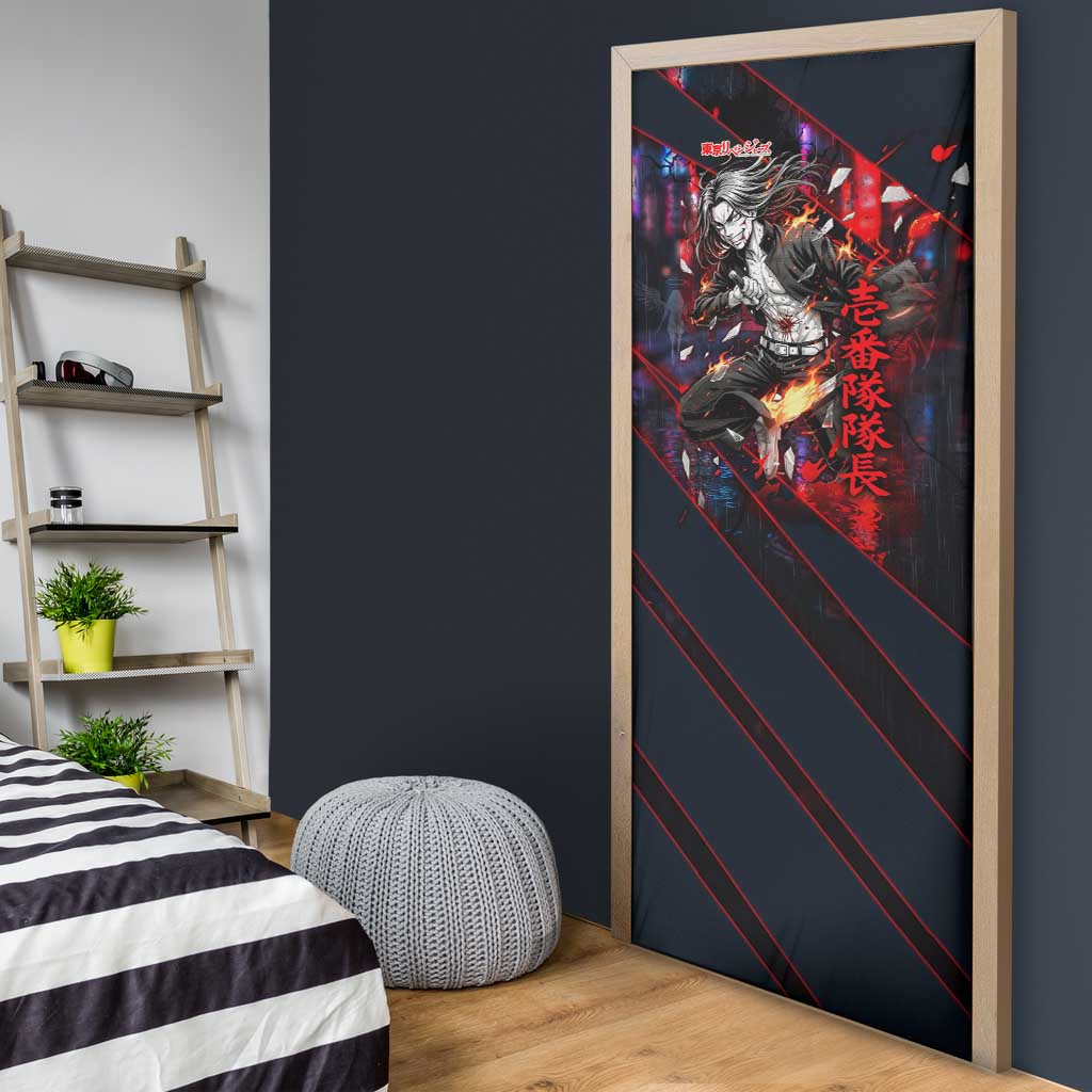 Baji Keisuke Chifuyu Matsuno Door Cover Dark Neon Street Fight Art Style