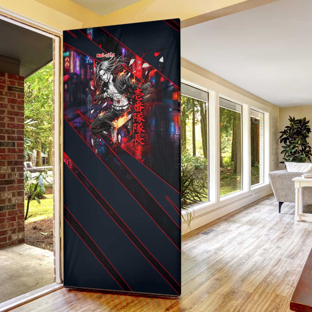 Baji Keisuke Chifuyu Matsuno Door Cover Dark Neon Street Fight Art Style