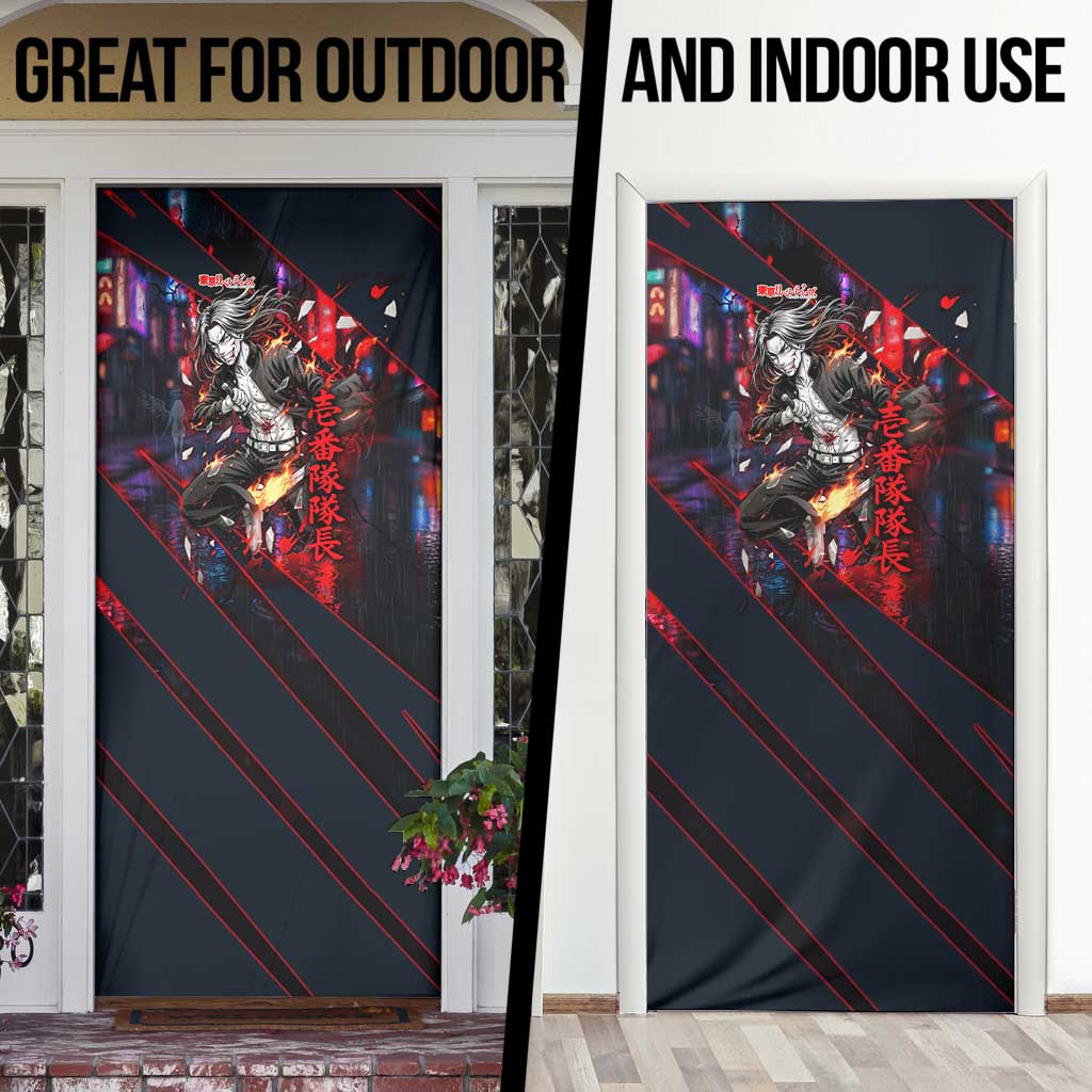 Baji Keisuke Chifuyu Matsuno Door Cover Dark Neon Street Fight Art Style