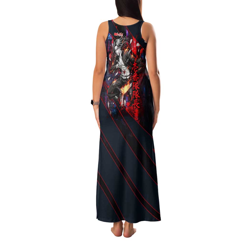 Baji Keisuke Chifuyu Matsuno Family Matching Tank Maxi Dress and Hawaiian Shirt Dark Neon Street Fight Art Style