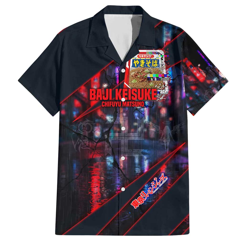 Baji Keisuke Chifuyu Matsuno Hawaiian Shirt Dark Neon Street Fight Art Style