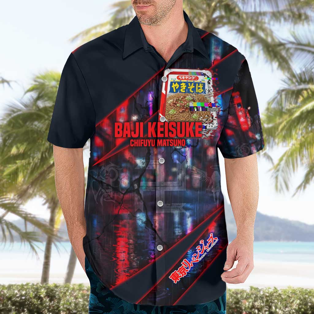 Baji Keisuke Chifuyu Matsuno Hawaiian Shirt Dark Neon Street Fight Art Style