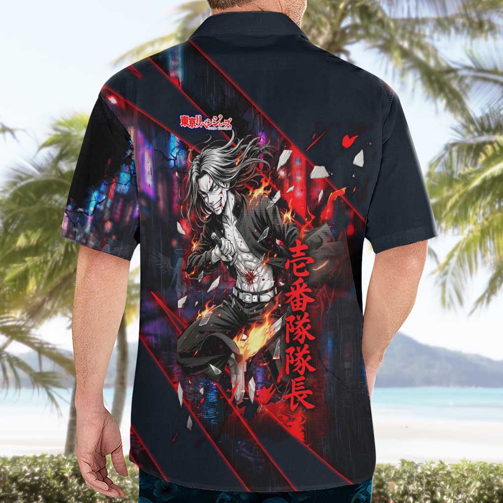 Baji Keisuke Chifuyu Matsuno Hawaiian Shirt Dark Neon Street Fight Art Style
